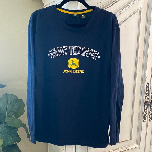 John Deere Longsleeve Run Logo Schwarz Langarm Sweat Shirt